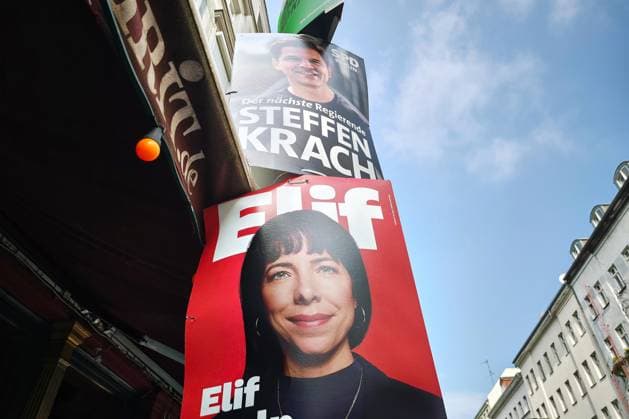 Berlin, Deutschland, 05.08.2026: Wahlplakate mit Steffen Krach, SPD, und Elif Eralp, Linke Copyright: xdtsxNachrichtenagenturx dts_129536