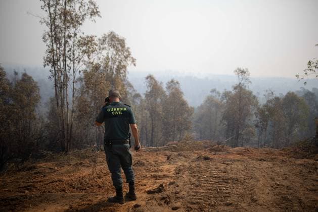 The number of ground personnel fighting the fire in Niebla has increased to 150, with 18 aerial resources. Area affected by the wildfire that broke out in the town of Niebla, Huelva. August 7, 2028, in Niebla, Huelva, Andalusia, Spain: Andalusia’s Forest Fire Emergency Plan (Plan Infoca) has increased the number of ground personnel from 80 to 150 this Friday to contain the forest fire that broke out Thursday afternoon in the Raboconejo area of Niebla, Huelva, which remains in the emergency phase, Operational Level 1, and which has forced the preventive evacuation of 23 residents from the hamlets of Raboconejo and Caballón. Likewise, 18 aerial resources continue to operate in the area. AUGUST 7, 2026 Niebla, Huelva, Andalusia, Spain Niebla, Copyright: xClaraxCarrascox 7705141