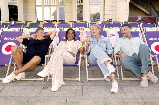 Johannes Hendrik Langer, Amy Mußul, Melanie Marschke und Simon Böer bei der SOKO Leipzig -Nacht bei den Filmnächten Leipzig 2026 auf der Galopprennbahn Scheibenholz. Leipzig, 07.08.2026
