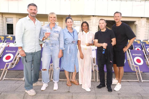 Simon Böer, Melanie Marschke, Katja KIndermann, Amy Mußul, Thomas Arnold und Johannes Hendrik Langer bei der SOKO Leipzig -Nacht bei den Filmnächten Leipzig 2026 auf der Galopprennbahn Scheibenholz. Leipzig, 07.08.2026
