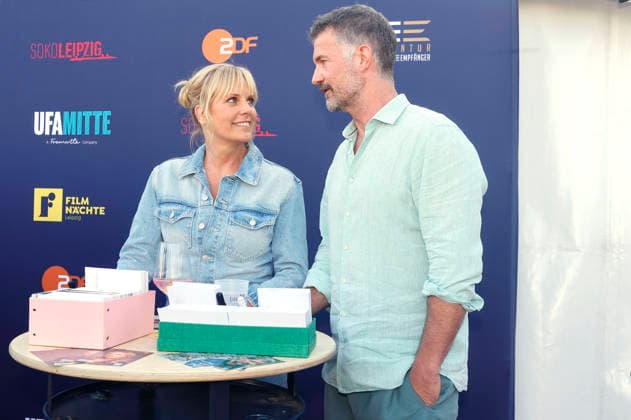 Melanie Marschke und Simon Böer bei der SOKO Leipzig -Nacht bei den Filmnächten Leipzig 2026 auf der Galopprennbahn Scheibenholz. Leipzig, 07.08.2026