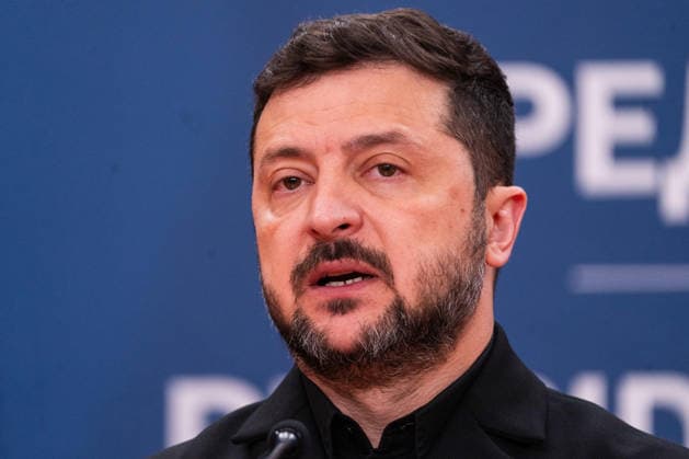 August 8, 2026, Belgrade, Central Serbia, Serbia: 202688, Belgrade, Serbia - Serbian President VUCIC ALEKSANDAR hosts Ukrainian President VOLODYMYR ZELENSKYY during his official visit to the Republic of Serbia at the Palace of Serbia. Ukrainian President VOLODYMYR ZELENSKYY addresses the media during a joint press conference. Belgrade Serbia - ZUMAd223 20260808_zip_d223_041 Copyright: xMarkoxDimicx