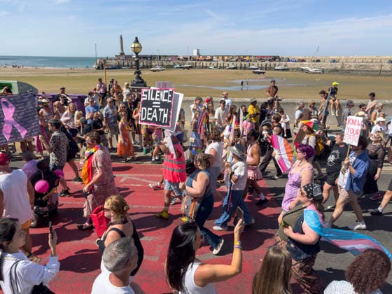 August 8, 2026, Margate, Margate, UK: Margate, UK. Revellers take part in the annual Margate Pride event celebrating its momentous 10th anniversary with a grassroots, corporate-free, and inclusive community festival across Margate. Margate UK  - ZUMAl94_ 20260808_zaf_l94_027 Copyright: xRayxTangx