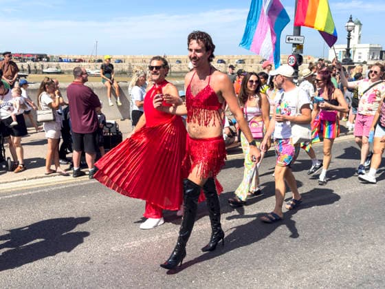 August 8, 2026, Margate, Margate, UK: Margate, UK. Revellers take part in the annual Margate Pride event celebrating its momentous 10th anniversary with a grassroots, corporate-free, and inclusive community festival across Margate. Margate UK  - ZUMAl94_ 20260808_zaf_l94_041 Copyright: xRayxTangx