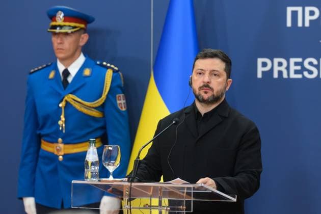 Zelensky meets Serbian president during first official visit to Belgrade Ukrainian President Volodymyr Zelensky meets Serbian President Aleksandar Vucic and other officials during an official visit to Belgrade, Serbia, on August 8, 2026. The visit, Zelensky s first to Serbia, comes as the two countries seek to strengthen bilateral relations and discuss security, economic cooperation, and relations with the European Union. Photo by PRESIDENT OF UKRAINE apaimages Ukraine Ukraine Ukraine 080826_Serbia_UPO_00(17).jpeg Copyright: xapaimagesxPRESIDENTxOFxUKRAINEx xapaimagesx