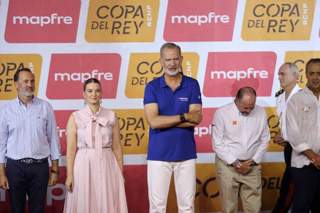King Felipe VI Presents Awards to the Champions of the 44th Copa del Rey de Vela King Felipe VI, alongside the president of the Balearic Islands government, Marga Prohens, during the awards ceremony for the 44th Copa del Rey de Vela Mapfre at the Almudaina Palace on August 8, 2026, in Palma de Mallorca, Balearic Islands, Spain This is one of the most important regattas in the Mediterranean, which has met participation expectations, featuring six highly competitive classes and already exceeding 100 registered teams, representing nearly twenty countries, with almost a thousand sailors in a competition that begins on Tuesday, August 4, and ends on Saturday, August 8. AWARDS SAILING REGATTAS BOATS Raú Spain Copyright: xRaulxTerrelx 7706565