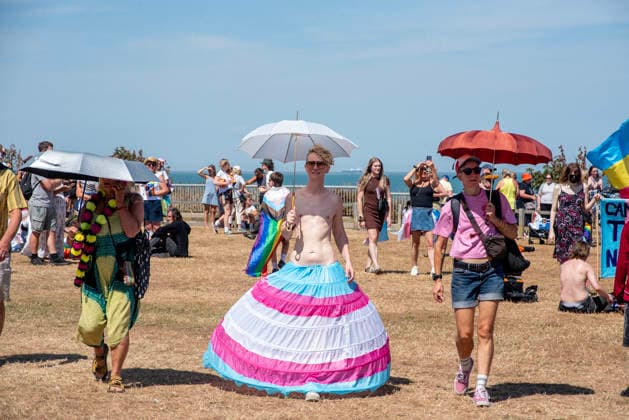 August 8, 2026, Margate, United Kingdom: Attendees come to the starting point of the Margate Pride. Gays, trans and non-binary people gathered in Margate, UK to celebrate the 10th Margate Pride. The crowd paraded from the East side of the town to the town centre. Margate United Kingdom - ZUMAs197 20260808_aaa_s197_146 Copyright: xKrisztianxElekx