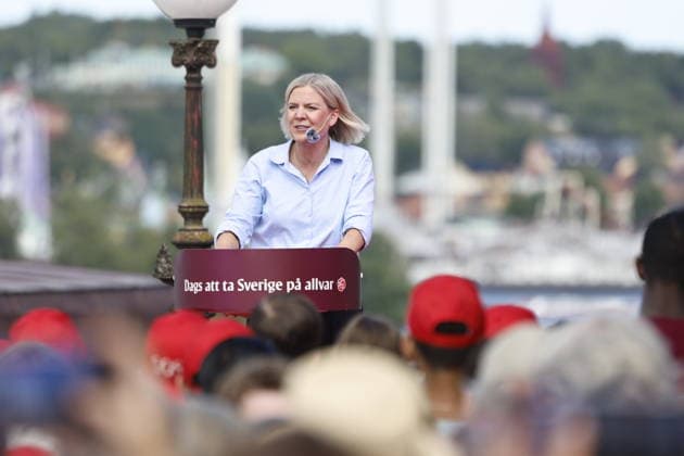STOCKHOLM, SWEDEN, August 9, 2026 Social Democratic Party leader Magdalena Andersson delivers her election victory speech alongside Eva Dahlgren at Mosebacketerassen, STOCKHOLM, SWEDEN x60160x  Copyright: xStefanxJerrevang TTx MAGDALENA ANDERSSON TALAR I STOCKHOLM AmTSW0pwRS4