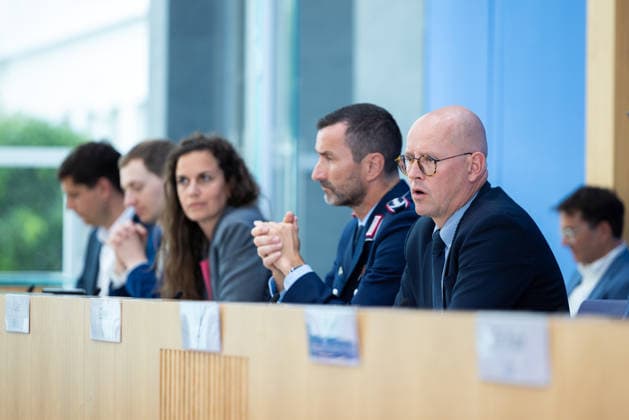 regierungspressekonferenz Deutschland, Berlin am 10. August 2026: Martin Giese, Sprecher des Auswärtigen Amts (AA) stellt sich in der Bundespressekonferenz den Fragen der Presse.
