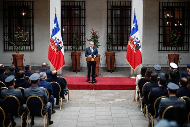 Santiago, August 10, 2026: President of the Republic José Antonio Kast presides over the signing of the constitutional reform bill as part of his Agenda Against Organized Crime and Terrorism (ACOT). Diego Martin Aton, Chile; Aton 1179546 jpeg  Copyright: DIEGOxMARTIN ATONxCHILE