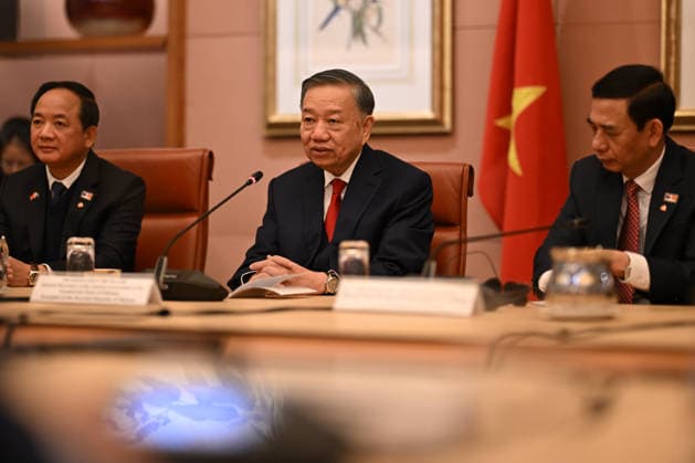 TO LAM AUSTRALIA VISIT, Vietnam General Secretary and President To Lam addresses Australian Prime Minister Anthony Albanese during a bilateral meeting at Parliament House in Canberra, Tuesday, August 11, 2026. Vietnam s president is visiting Australia for the first time. ( NO ARCHIVING CANBERRA AUSTRALIAN CAPITAL TERRITORY AUSTRALIA  Copyright: xLUKASxCOCHx 20260811191720723469