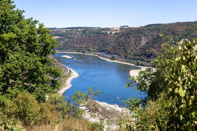 August 2026, Extremes Niedrigwasser am Mittelrhein