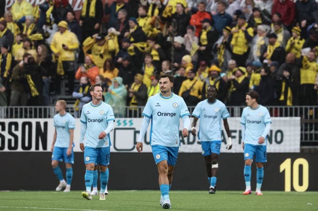 %items a soccer game between Norwegian FK Bodo Glimt and Belgian Royale Union Saint-Gilloise in Bodo, Norway, on %datetext, the return leg in the third qualifying round for the UEFA Champions League tournament. %photographer  BrunoxFahy 183179757