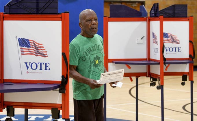 August 11, 2026, Racine, Wisconsin, USA: ANDREW FENDERSON votes at the Tyler Domer Community Center in Racine in the Wisconsin primary election Tuesday August 11, 2026. National focus is on the Democratic gubernatorial primary and on efforts to flip several Republican congressional seats, including that of incumbent Bryan Steil who represents the First Congressional District, including Racine County. Racine USA  - ZUMAh154 20260811_znp_h154_007 Copyright: xMarkxHertzbergx