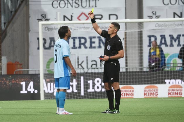 %items a soccer game between Norwegian FK Bodo Glimt and Belgian Royale Union Saint-Gilloise in Bodo, Norway, on %datetext, the return leg in the third qualifying round for the UEFA Champions League tournament. %photographer  BrunoxFahy 183182322
