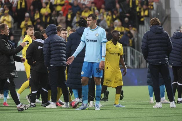 %items a soccer game between Norwegian FK Bodo Glimt and Belgian Royale Union Saint-Gilloise in Bodo, Norway, on %datetext, the return leg in the third qualifying round for the UEFA Champions League tournament. %photographer  BrunoxFahy 183182498
