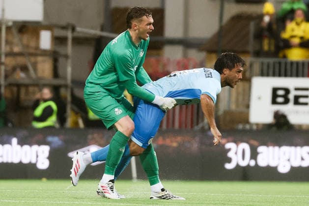 %items a soccer game between Norwegian FK Bodo Glimt and Belgian Royale Union Saint-Gilloise in Bodo, Norway, on %datetext, the return leg in the third qualifying round for the UEFA Champions League tournament. %photographer  BrunoxFahy 183183087
