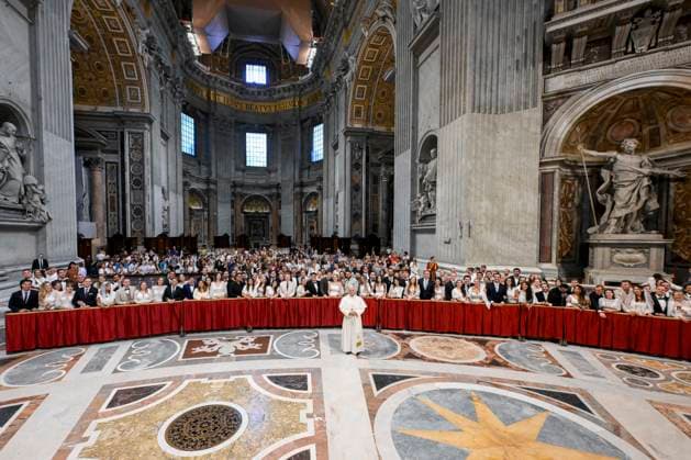 ITALY - POPE LEO XIV DURING THE WEEKLY GENERAL AUDIENCE IN ST PETER S BASILICA IN THE VATICAN- 2026 8 12 Italy, Rome, Vatican, 2026 8 12 Pope Leo XIV during the weekly general audience in St Peter s Basilica at the Vatican EDITORIAL USE ONLY - NO BOOKS Copyright: xALESSIAxGIULIANIx