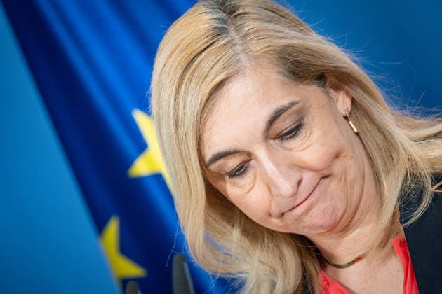 Nina Warken, Bundesministerin für besondere Aufgaben, Chefin des Bundeskanzleramtes und Beauftragte der Bundesregierung für die Nachrichtendienste des Bundes, während der Pressekonferenz im Kanzleramt;Pressekonferenz zur Reform des Rechts der Nachrichtendienste im Bundeskanzleramt, Berlin Berlin Deutschland Bundeskanzleramt