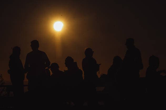 Solar eclipse viewed from Slovakia KOJSOV, SLOVAKIA - AUGUST 12: People gather to view the total eclipse of the Sun on August 12, 2026 near Kojsov, Slovakia. Millions of people have flocked to areas where the eclipse was visible. During the event, the moon passed in between the Sun and the Earth, appearing to partially block the sun. Robert Nemeti Anadolu Kojsov Slovakia. Editorial use only. Please get in touch for any other usage.  Copyright: x2026xAnadoluxRobertxNemetix