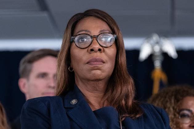 August 12, 2026, New York, New York, USA: Attorney General Letitia James attends joint press briefing with Mayor Zohran Mamdani, Governor Kathy Hochul and elected officials and activists standing up to Federal ICE overreach at Governor s office in New York, NY on August 12, 2026. New York USA  - ZUMAr339 20260812_znp_r339_008 Copyright: xLevxRadinx