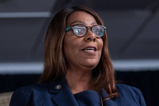 August 12, 2026, New York, New York, USA: Attorney General Letitia James speaks during joint press briefing with Mayor Zohran Mamdani, Governor Kathy Hochul and elected officials and activists standing up to Federal ICE overreach at Governor s office in New York, NY on August 12, 2026. New York USA  - ZUMAr339 20260812_znp_r339_010 Copyright: xLevxRadinx