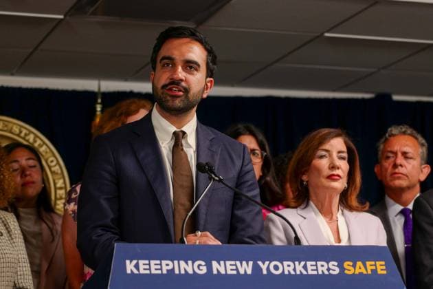 Ice Overreach Announcement New York, NY- August 12: Governor Kathy Hochul, Mayor Zohran Kwame Mamdani and Attorney General Letitia James make an announcement standing up to federal ICE overreach on August 12 2026 Credit: Camara Porter AdMedia EDITORIAL USE ONLY  Copyright: xx CamaraxPorterx xAdMediax admphotosthree009766