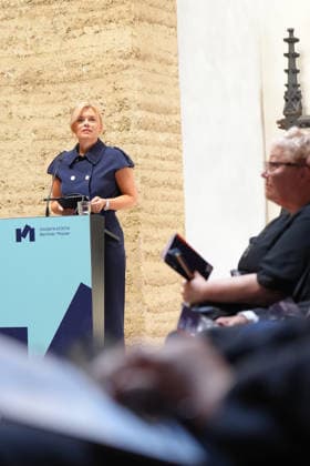 Gedenkveranstaltung 65. Jahrestag des Berliner Mauerbaus Bundestagspraesidentin Julia Kloeckner bei Ihrer Rede im Rahmen der Gedenkveranstaltung zum 65. Jahrestag des Berliner Mauerbaus, Berlin, 13.08.2026 Berlin Berlin Deutschland