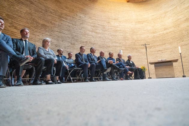 Julia Klöckner, Präsidentin Deutscher Bundestag, hält eine Gedenkrede, in Anwesenheit u.a. von Wolfram Weimer, Kai Wegner, Axel , Thomas Jeutner;65. Jahrestag Bau der Berliner Mauer Gedenkveranstaltung am 13. August 2026 Kapelle der Versöhnung Gedenkstätte Berliner Mauer, Berlin Berlin Deutschland Gedenkstätte Berliner Mauer, Ka