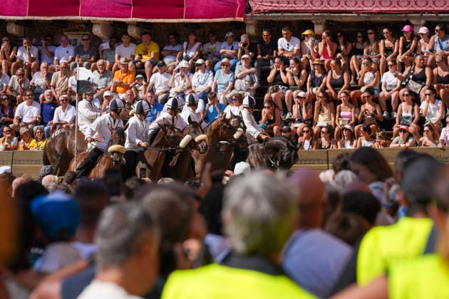 August 13, 2026, Siena, Toscana, ITALIA: Siena, Piazza del Campo Ã¢â‚¬ August 13, 2026. The *Tratta* took place this morning; it is one of the key moments of the Palio, during which the selected horses are assigned by lot to the ten *Contrade* participating in the race on August 16. Siena ITALIA - ZUMAs236 20260813_aap_s236_015 Copyright: xFabioxSassox
