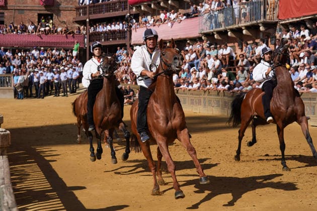 August 13, 2026, Siena, Toscana, ITALIA: Siena, Piazza del Campo Ã¢â‚¬ August 13, 2026. The *Tratta* took place this morning; it is one of the key moments of the Palio, during which the selected horses are assigned by lot to the ten *Contrade* participating in the race on August 16. Siena ITALIA - ZUMAs236 20260813_aap_s236_054 Copyright: xFabioxSassox
