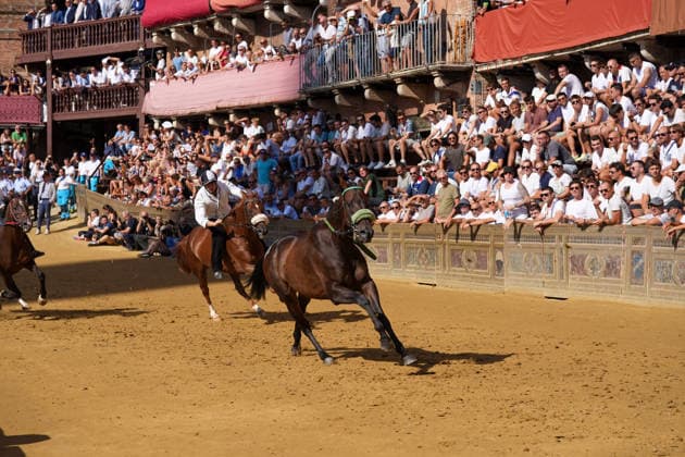 August 13, 2026, Siena, Toscana, ITALIA: Siena, Piazza del Campo Ã¢â‚¬ August 13, 2026. The *Tratta* took place this morning; it is one of the key moments of the Palio, during which the selected horses are assigned by lot to the ten *Contrade* participating in the race on August 16. Siena ITALIA - ZUMAs236 20260813_aap_s236_056 Copyright: xFabioxSassox