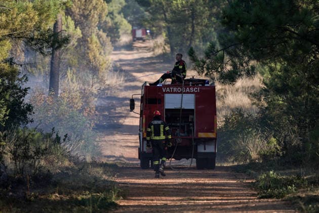 14.08.2026 - Europa, Kroatien, Ninski Stanovi: Großflächiger Vegetationsbrand zwischen Ninski Stanovi und Å½erava in der Gespanschaft Zadar. Zahlreiche Feuerwehrkräfte kämpfen gegen die Flammen. Ein Air Tractor und zwei Canadair sind zur Unterstützung der Löscharbeiten aus der Luft unterwegs. Starker Wind erschwert den Einsatz und begünstigt die Ausbreitung des Feuers. 14.08.2026 - Europa, Hrvatska, Ninski Stanovi: Veliki poÅ¾ar otvorenog prostora izmeÄ‘u Ninskih Stanova i Å½erave u Zadarskoj Å¾upaniji. Brojne vatrogasne snage bore se s vatrom. Air Tractor i Canadair upuÄ‡eni su na poÅ¾ariÅ¡te kako bi pomogli u gaÅ¡enju iz zraka. Jak vjetar oteÅ¾ava gaÅ¡enje i pogoduje Å¡irenju poÅ¾ara. Copyright: xLUKAxKOLANOVICx