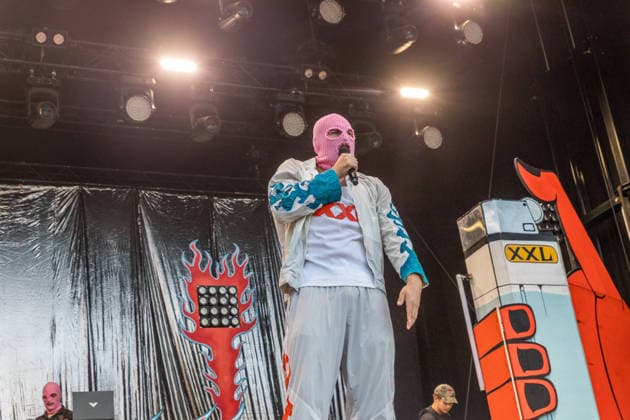 Das Berliner Hip Hop Rap Trio PA69 (besteht aus DJ Dope, Rabatto und Turbogianni) am ersten Tag des Highfield 2026 am Störmthaler See Highfield 2026 tag 1 - PA69