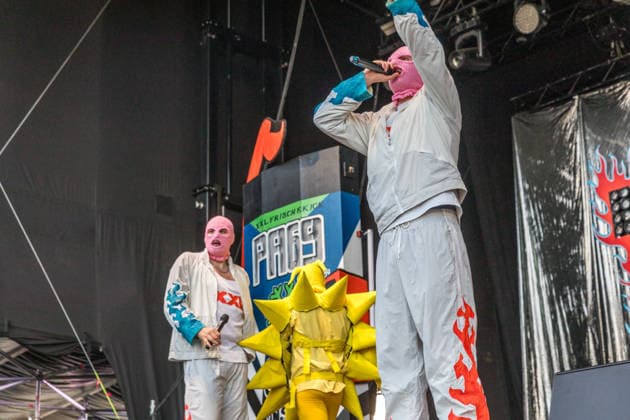 Das Berliner Hip Hop Rap Trio PA69 (besteht aus DJ Dope, Rabatto und Turbogianni) am ersten Tag des Highfield 2026 am Störmthaler See Highfield 2026 tag 1 - PA69