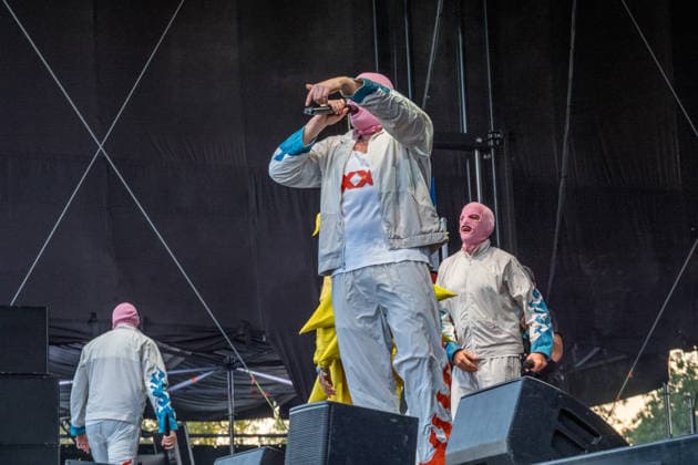Das Berliner Hip Hop Rap Trio PA69 (besteht aus DJ Dope, Rabatto und Turbogianni) am ersten Tag des Highfield 2026 am Störmthaler See Highfield 2026 tag 1 - PA69