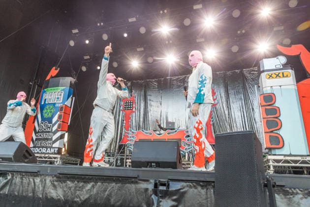Das Berliner Hip Hop Rap Trio PA69 (besteht aus DJ Dope, Rabatto und Turbogianni) am ersten Tag des Highfield 2026 am Störmthaler See Highfield 2026 tag 1 - PA69