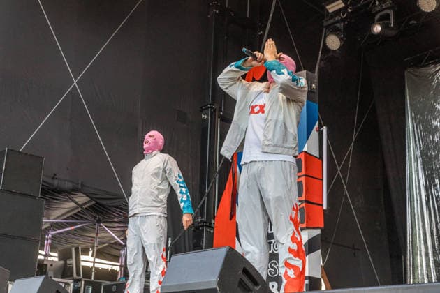 Das Berliner Hip Hop Rap Trio PA69 (besteht aus DJ Dope, Rabatto und Turbogianni) am ersten Tag des Highfield 2026 am Störmthaler See Highfield 2026 tag 1 - PA69