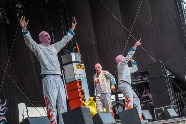 Das Berliner Hip Hop Rap Trio PA69 (besteht aus DJ Dope, Rabatto und Turbogianni) am ersten Tag des Highfield 2026 am Störmthaler See Highfield 2026 tag 1 - PA69