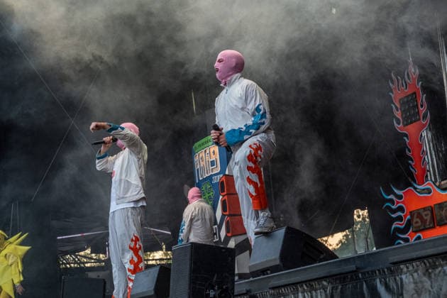 Das Berliner Hip Hop Rap Trio PA69 (besteht aus DJ Dope, Rabatto und Turbogianni) am ersten Tag des Highfield 2026 am Störmthaler See Highfield 2026 tag 1 - PA69