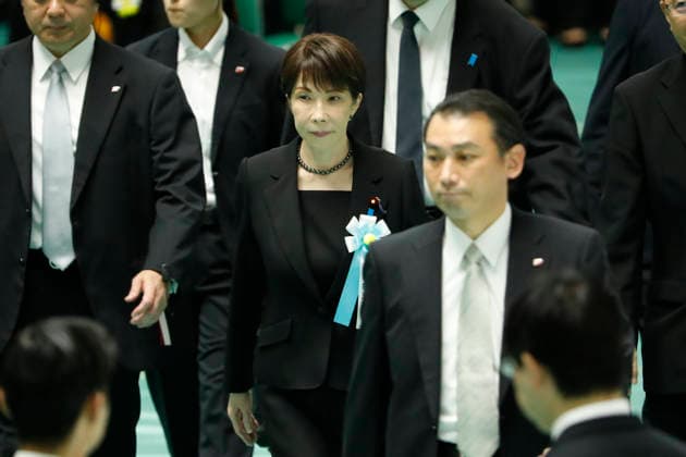 August 15, 2026, Tokyo, Japan: Japanese Prime Minister Sanae Takaichi (C) attends a memorial ceremony marking the 81st anniversary of Japan s surrender in World War II at Nippon Budokan in Tokyo. Tokyo Japan  - ZUMAm191 20260815_aap_m191_009 Copyright: xRodrigoxReyesxMarinx