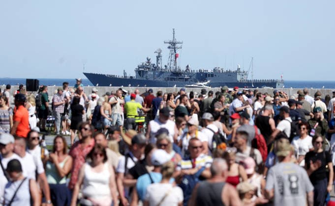 Polish Armed Forces Day celebrations Photo: Karol Strzelecki East News Central naval military parade on the waters of Gdansk Bay marking the Polish Armed Forces Day and 106th anniversary of 1920 victory over Soviet Russia at the Battle of Warsaw during the Polish?Soviet War on August 15, 2026 in Gdynia, Poland. EN_01682637_0075
