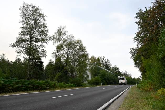 Fire in the Belgian High Fens JALHAY, BELGIUM - AUGUST 15 : An important fire has broken out in the Belgian High Fens on August 15, 2026 in Jalhay, Belgium, 15 08 2026 Jalhay Belgium  Copyright: xDhax
