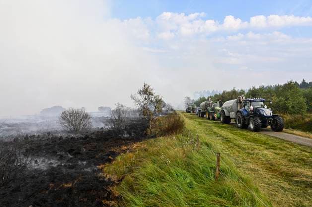 Fire in the Belgian High Fens JALHAY, BELGIUM - AUGUST 15 : An important fire has broken out in the Belgian High Fens on August 15, 2026 in Jalhay, Belgium, 15 08 2026 Jalhay Belgium  Copyright: xDhax