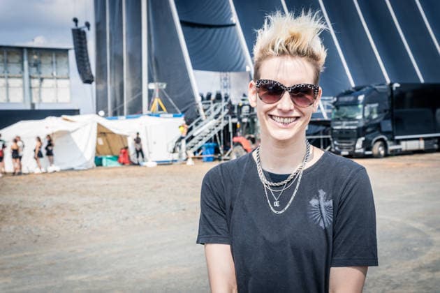 Die deutsche Rockmusikerin Deine Cousine (Ina Bredehorn) am dritten Festival Tag des Highfield 2026 Highfield 2026 - Tag 3 - Deine Cousine