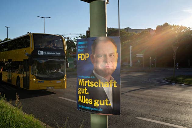 Berlin,14.08.2026,Wahlplakat der Partei FDP Christoph Meyer zur Wahl zum 20.Abgeordnetenhaus von Berlin sowie zu den Bezirksverordnetenversammlungen am 20.09.2026.