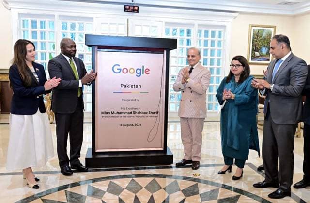 August 18, 2026, Pakistan: Prime Minister Muhammad Shehbaz Sharif Inaugurates Google Pakistan Office in Islamabad Pakistan  - ZUMAas3_ 20260818_zaf_as3_038 Copyright: xPPIx