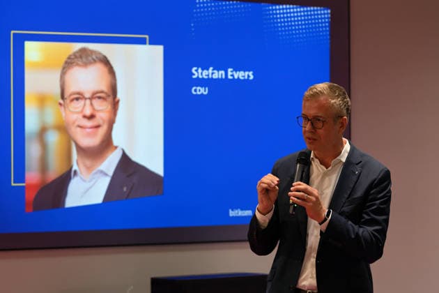 Berlin,18.08.2026,Bitkom Policy Pitch zur Abgeordnetenhauswahl 2026 im Delta Campus Neukölln.Stefan Evers Spitzenkandidat der Berliner CDU für die Wahl zum Abgeordnetenhaus von Berlin 2026 ist vor Ort.