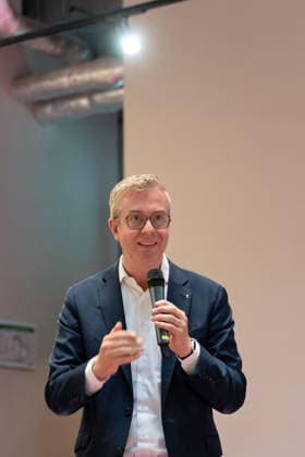 Berlin,18.08.2026,Bitkom Policy Pitch zur Abgeordnetenhauswahl 2026 im Delta Campus Neukölln.Stefan Evers Spitzenkandidat der Berliner CDU für die Wahl zum Abgeordnetenhaus von Berlin 2026 ist vor Ort.