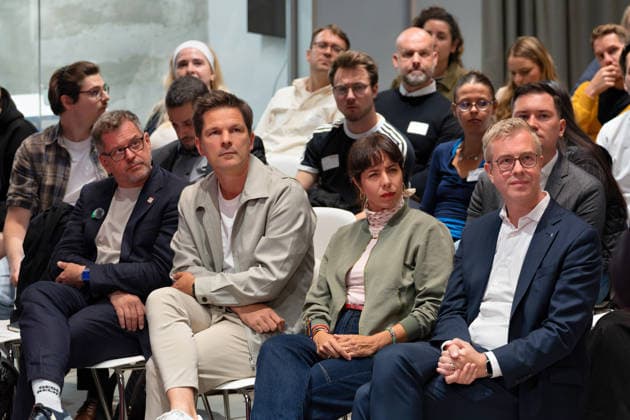 Berlin,18.08.2026,Bitkom Policy Pitch zur Abgeordnetenhauswahl 2026 im Delta Campus Neukölln.Werner Graf,Steffen Krach,Elif Eralp,Stefan Evers